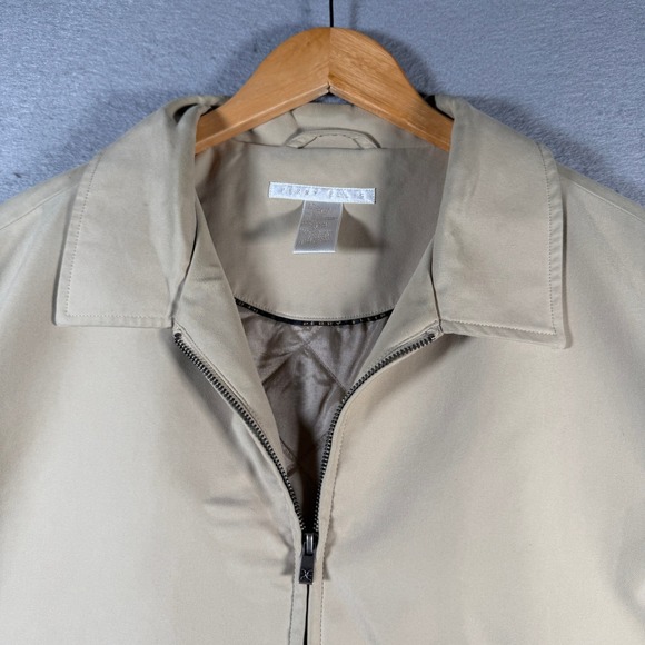 Vintage Perry Ellis Mens Khaki Full Zip Lined Harrington Jacket Size Large - Picture 4 of 16